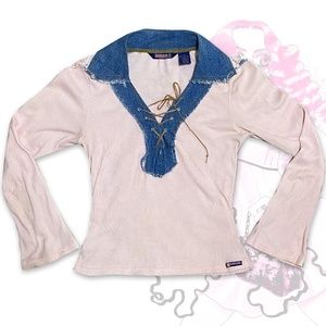 Bubblegum Cowgirl Lace-Up Top